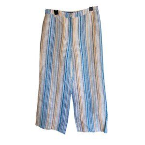 Reformation Womens Pants Size 10 Multicolor Tahiti Marbella Pure Linen New